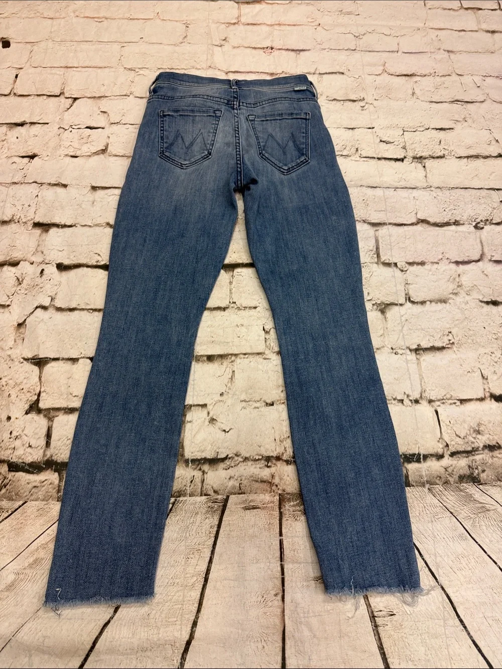 MOTHER Stunner ZIP Ankle Step Fray Jeans Good Girls Do Size 24
